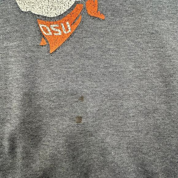 Distressed OSU Cowboys Grey Mascot Print Graphic Crewneck Sweatshirt Size M - Picture 7 of 7